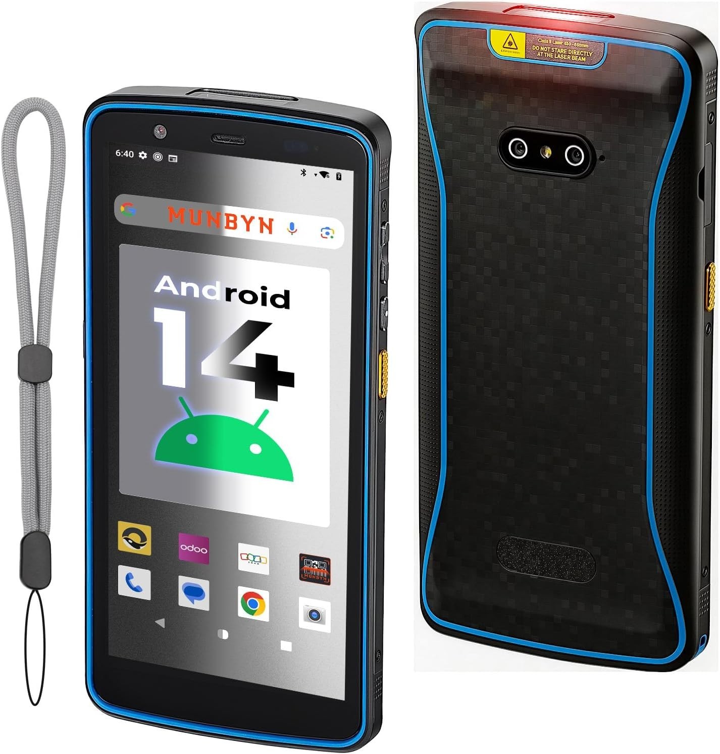 Scanner Code Barre Android PDA MUNBYN terminal 2D Zebra IP66 pour logistique
