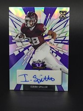 Isaiah Spiller 2022 Leaf Valiant Purple Auto BOOKEND 15/15 Rookie Card RC Autogr
