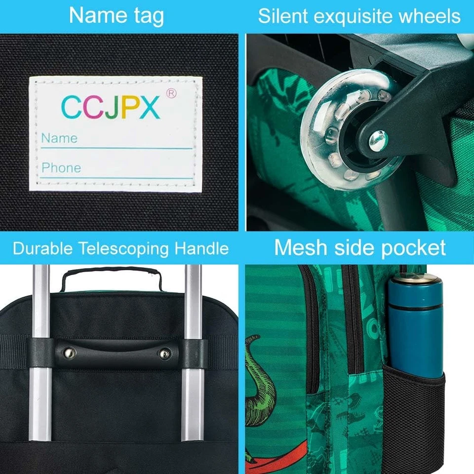 Kids Suitcase for Boys, Cute Dinosaur Rolling Luggage Wheels for Children Tod... - Image 4 of 4