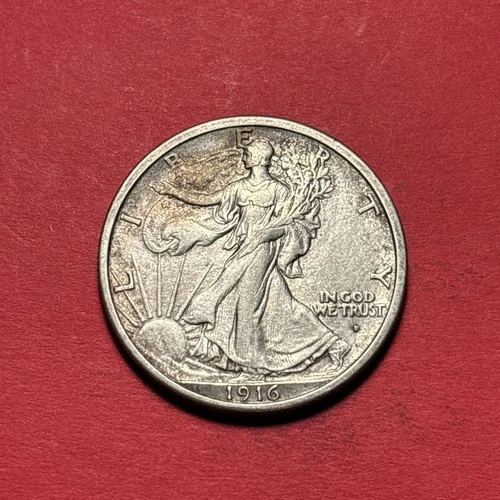 (1) Beautiful Antique 1916-D Walking Liberty Half Dollar CHOICE XF-EXTRA FINE