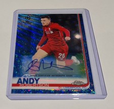 2018/19 Topps Chrome UEFA CL Blue Wave Refractor Auto Andy Robertson 45/75