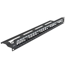 1U 24 Port Keystone Patch Panel Cat6 for Network Cable Management Rack