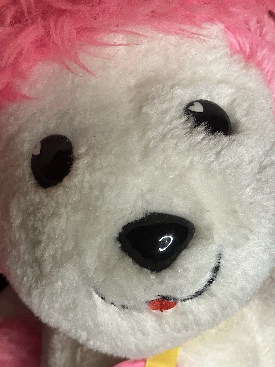 Mattel 1982 Poochie Puppy Dog Plush W/ Heart Tag White Pink