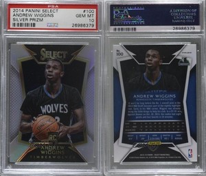 2014 Panini Select Concourse Silver Prizm Andrew Wiggins PSA 10 GEM MT Rookie RC