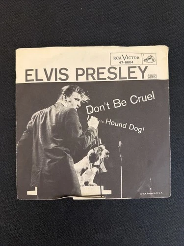 ELVIS PRESLEY W/PICTURE SLEEVE 45 HOUND DOG/DON'T BE CRUEL:  RCA VICTOR  1956