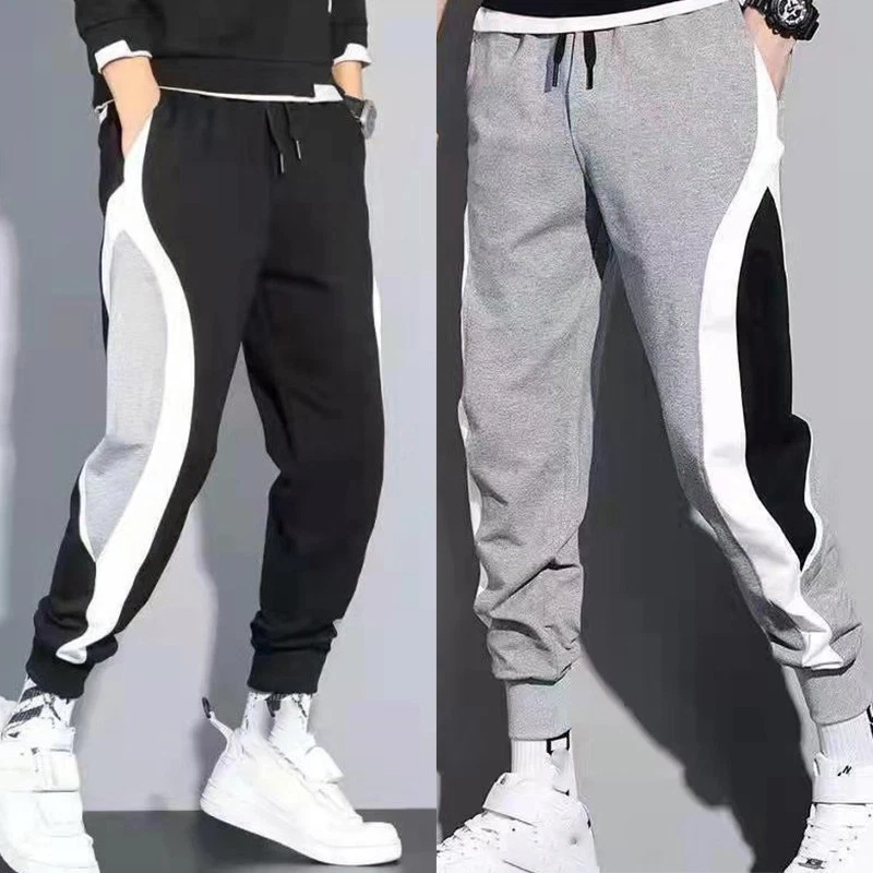 Pantalon de Sport Homme Décontracté en Polyester Patchwork Taille Moyenne - Photo 2/4