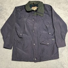 Vintage Woolrich Flannel Lined Jacket Medium Full Zip Navy Blue
