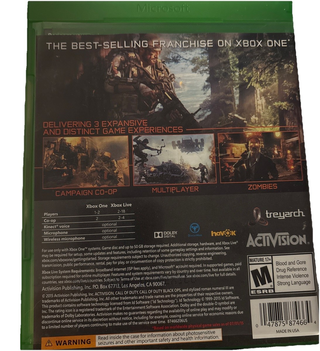 Call Of Duty: Black Ops 3 Hardened Edition Steelbook Microsoft