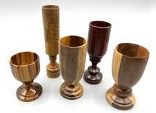 Hand Turned Wood Vases * 5 Beautiful Multi-Wood Pieces Lancaster Co. PA  1980s E