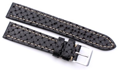 18mm German Vintage Look Watch Band Braided Embossing Genuine Leather 20mm/18mm