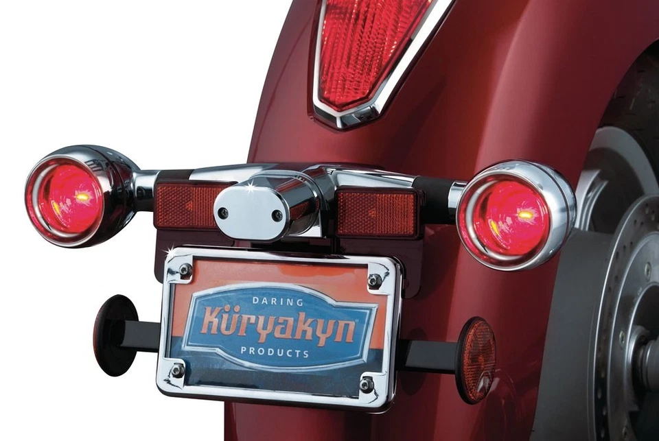 For Honda Fury 2010-2017 Kuryakyn 2269 Deep Chrome Dish Bezels w Red Lenses Foto 2 de 3