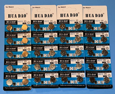 HUA DAO LR44 Alkaline Battery, 1.5V Watch Battery (Lot of 4)