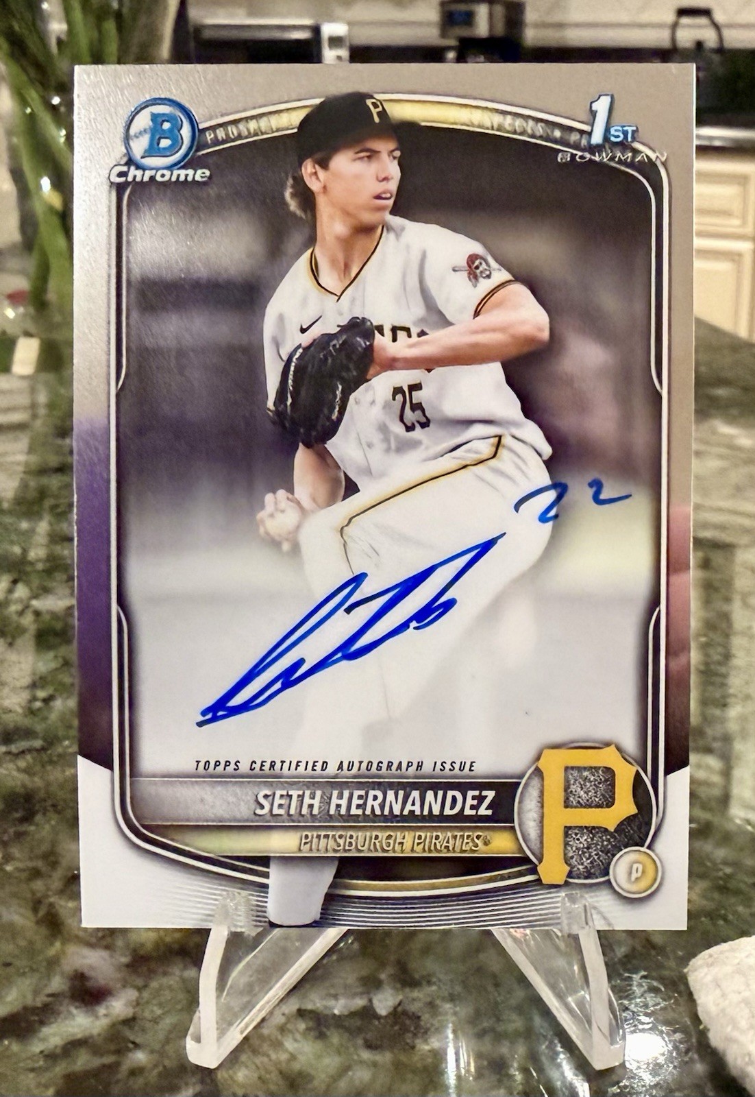 2025 Bowman Draft Chrome Prospect Autographs Seth Hernandez #CPA-SH (AU, RC) 1st