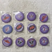 Button 3" Red Hat Ladies Society Button Pin Set Of 12 Party Favor Gift Lot (A)