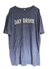 Deep Eddy Vodka Day Drink T-shirt Mens Size 2X XXL Light Blue Soft Threadfast