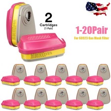 1-20 Pairs For 60923 Respirator Filter Organic Particulate Gas Mask Cartridge