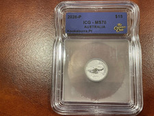 2026 P ICG MS70 Australia Kookaburra1/10 oz. Platinum 2999.90 per troy oz