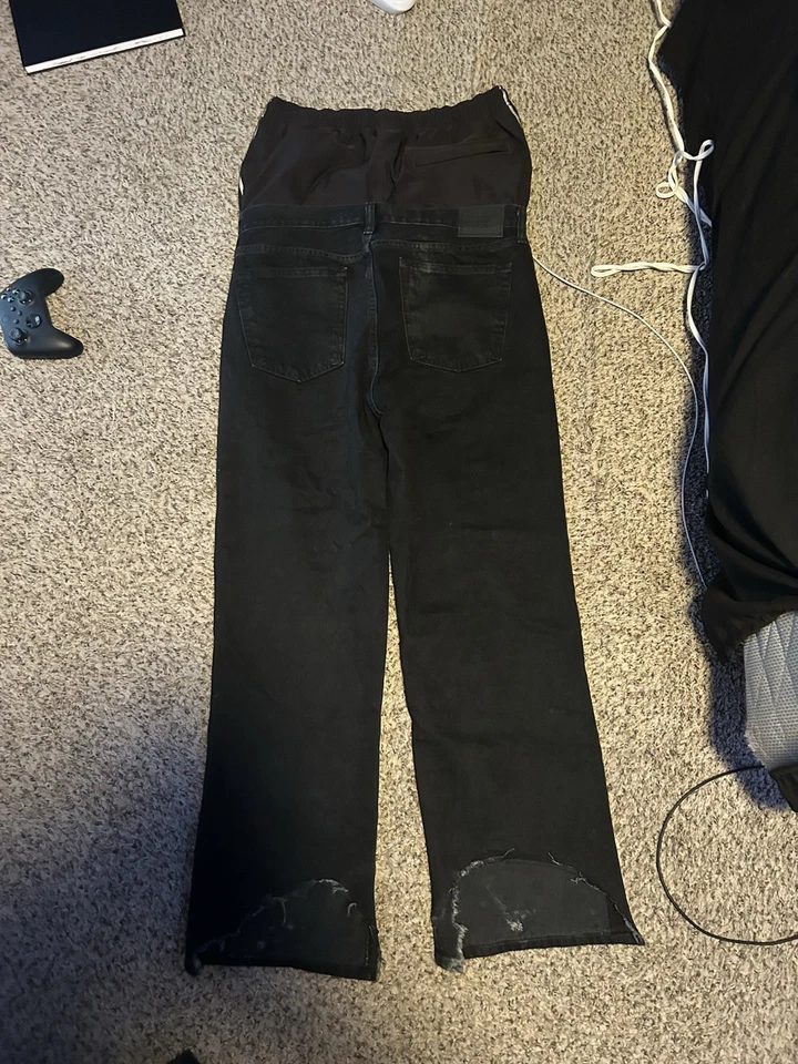 Vaqueros negros doble cintura estilo balenciaga pierna ancha talla 33x34 Foto 2 de 2