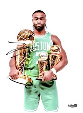 Jaylen Brown Signed 8x10 Photo Auto Boston Celtics Trophy FINALS MVP JSA COA
