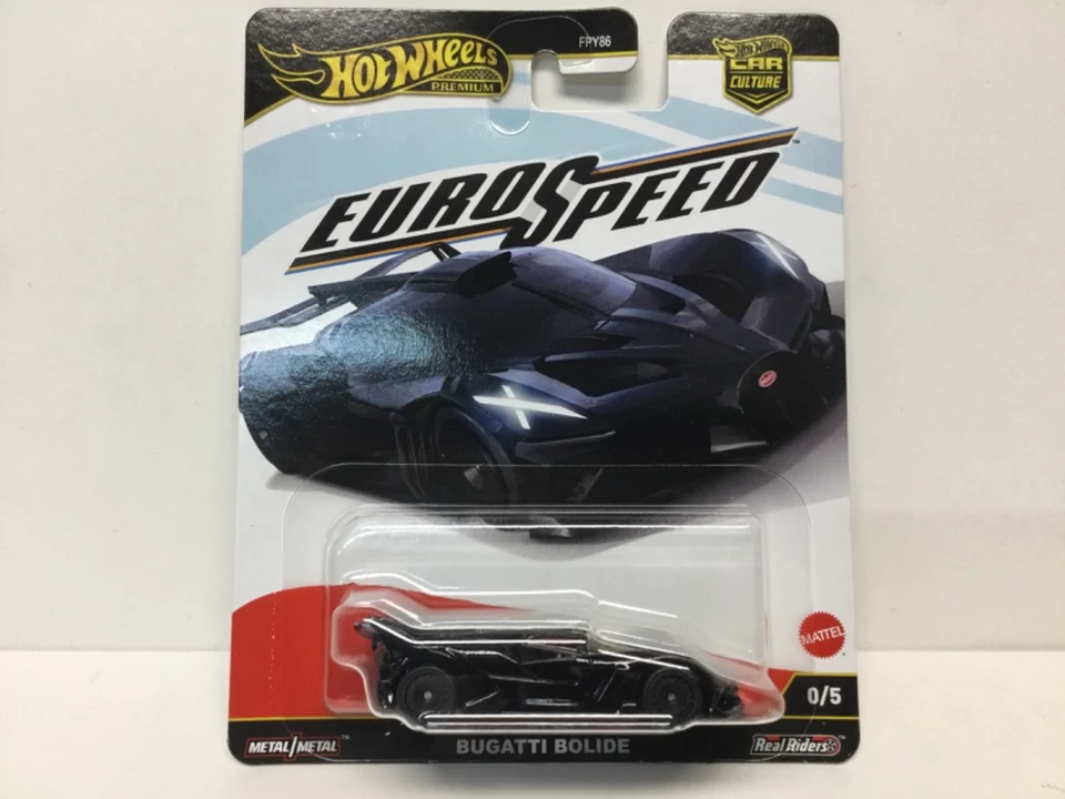 2025 HOT WHEELS PREMIUM CAR CULTURE EURO SPEED BUGATTI BOLIDE CHASE 0/5 , BLACK - Image 2 of 4