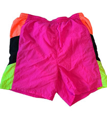 Retro 80's Swim Trunks Surf  Co Vintage Swim Trunks Board Shorts Neon Size M