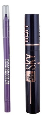 Maybelline Lash Sensational Sky High PLUM Mascara & Tattoo Gel Pencil AMETHYST