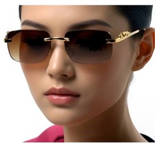 Luxury Sunglasses Gold Brown Lens Fashion Shade Women Retro Small Outdoor Ladys
