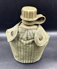 US Military 3 Pc 1  QUART CANTEEN SET w Cover & USGI Stainless Cup 1972