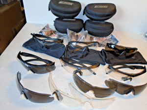 USGI ESS Lot Of 6 Apel Ballistic Glasses w/ Extra Lenses & 4 Cases