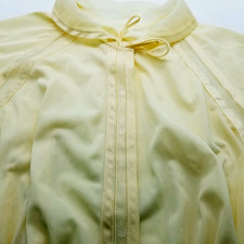 Vtg Vanity Fair Gown Sheer Soft Yellow Empire USA 70s Labeled Sz 38