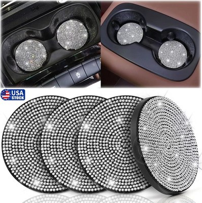 2 PCS Bling Car Cup Coasters - 2.75 Inch Crystal Rhinestone Drink Mats For Car Cup Holders
