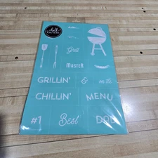 "Grill Master" Chalk Couture Transfer Stencil Sz C RETIRED 12"X18 DIY
