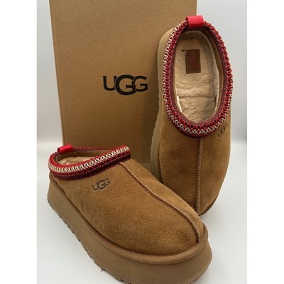 UGG Tazz Chestnut Suede Platform Clog Slippers Shoes Boots Womens Sz 9 EUC Box