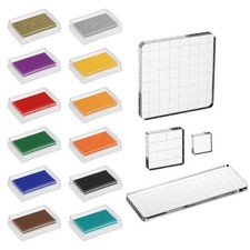 3"x2.2" Craft Ink Pad for Rubber Stamp, 12Pcs Washable Stamp Pad, 12 Colors