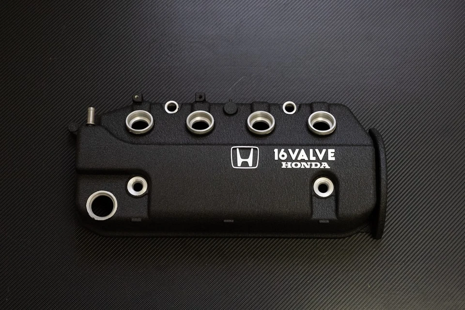 OEM HONDA 88-91 CIVIC CRX D15 D16 D SERIES VALVE COVER POWDERCOAT WRINKLE BLACK - Image 3 of 4