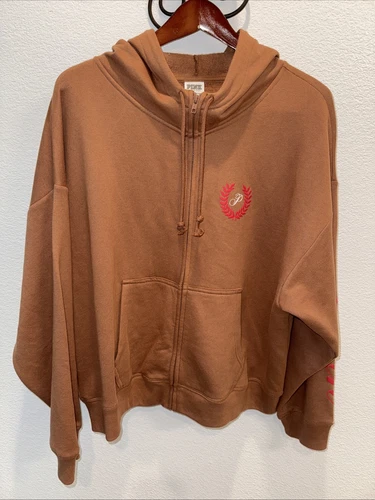UNDERCOVER Felpa con cappuccio e zip intera Victoria's Secret ROSA Caramel Kiss Everyday Fleece taglia XL nuova senza etichette