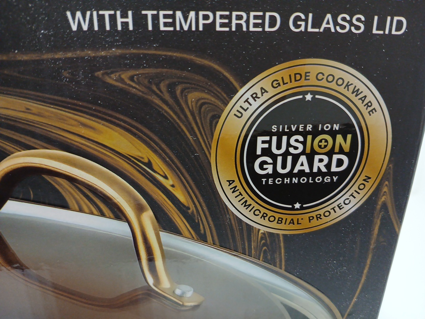 Parini 4.5 Qt Casserole Pot Non-Stick 18K Gold Infused Fusion Guard Tempered Lid