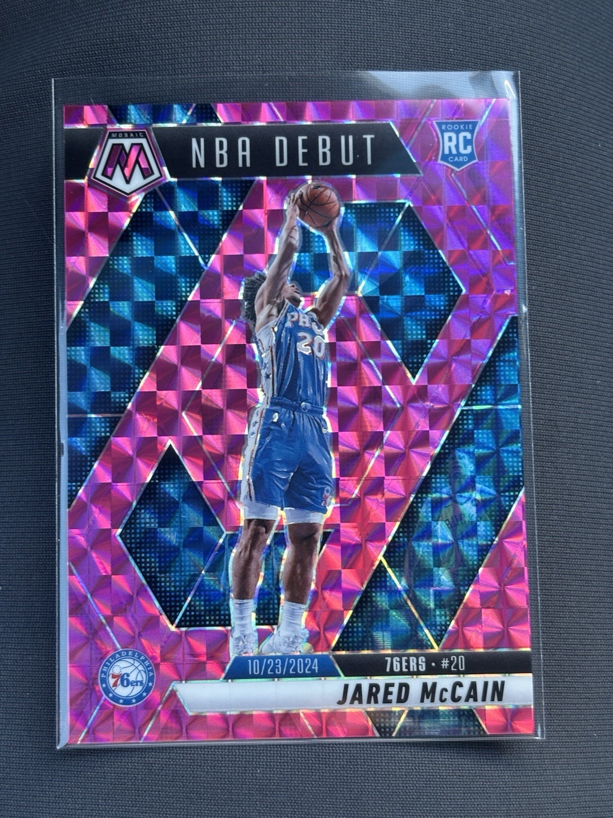 2024-25 Panini Mosaic - NBA Debut Jared McCain #263 Pink Mosaic Prizm /175 (RC)