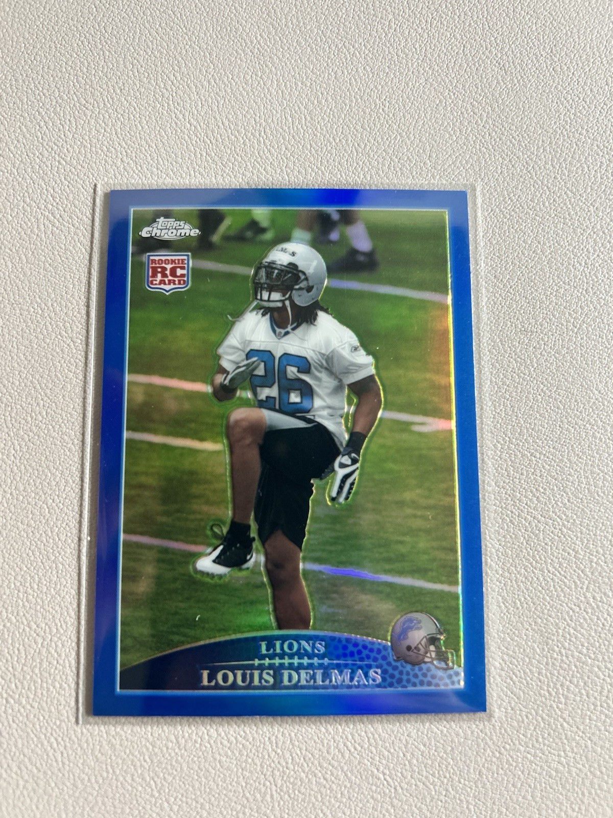 2009 Topps Chrome - Louis Delmas #TC175 Blue Refractor (RC)