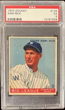 1933 Goudey Sam Rice #134 PSA 5 Washington Senators HOF!