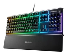 SteelSeries Apex 3 RGB Wired Gaming Keyboard IP32 Water Resistant Quiet Switches
