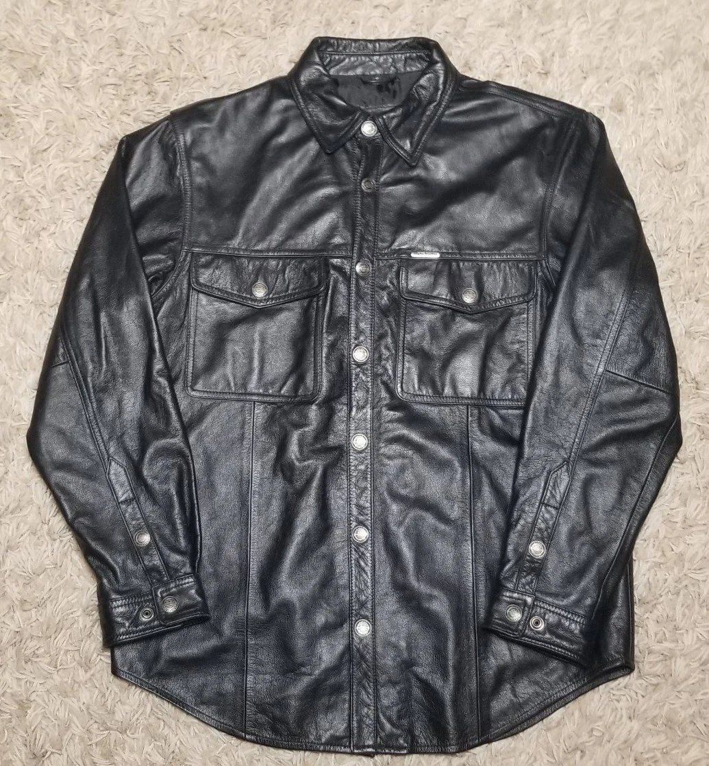 Vintage Harley Davidson Leather Shirt Jacket Shacket Motorcycle Biker American S
Opens in a new wind