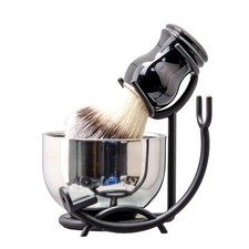 Shaving Brush and Bowl Kit for Men, 3 in 1 Shaving Brush Set, Stainless Steel...