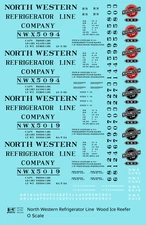 K4 O Scale Decals Northwestern Refrigerator Line Wood Ice Reefer Black CNW