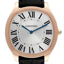 Cartier Drive de Cartier Rose Gold Silver Dial Mens Watch WGNM0006