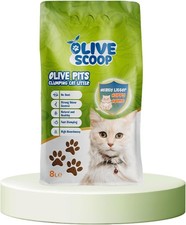 OLIVE SCOOP Natural Clumping Cat Litter, (6kg/8L)- Olive Pits, Biodegradable, D 4.47 per kilo