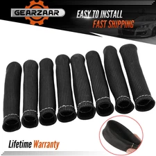 2500° 6" Spark Plug Wire Boots Protector Black* Sleeve Heat Shield Cover 8 Pcs