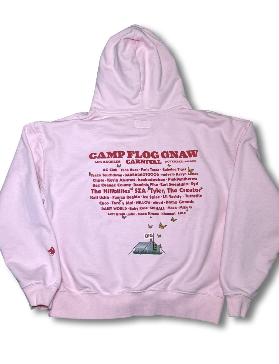 Camp Flog Gnaw 2023 Concert Lineup Hoodie Sweatshirt Pink Golf Wang Tyler M
