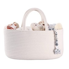 Baby Diaper Caddy Organizer for Girl Boy Cotton Rope Nursery Storage Bin Bask...