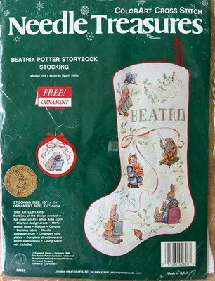 Beatrix Potter Storybook Stocking cross stitch kit 1989 Vintage